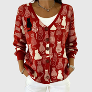 Bequemer Knopf-Cardigan