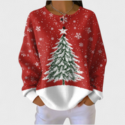 Hermine | Pullover mit Tannenbaum in Rot