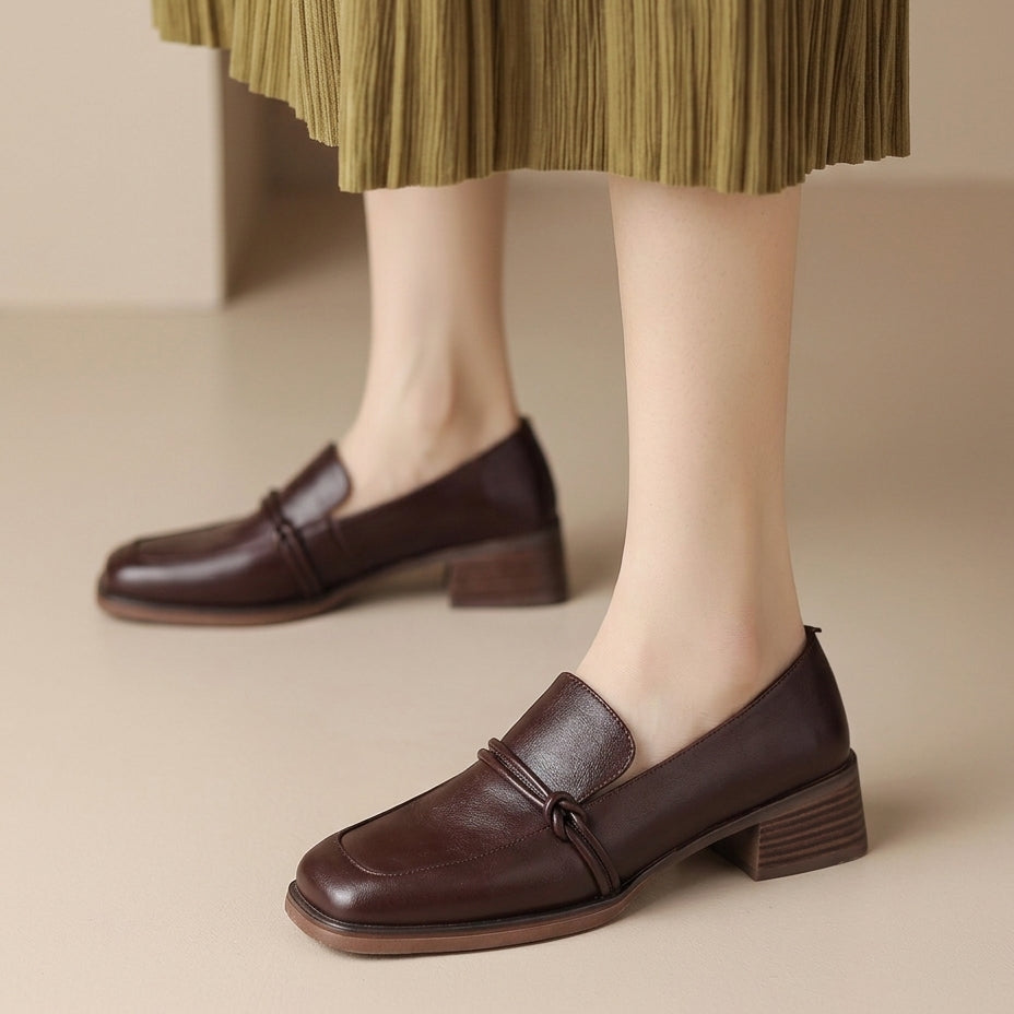 Audrey - Mocassins femme à talon bloc confort
